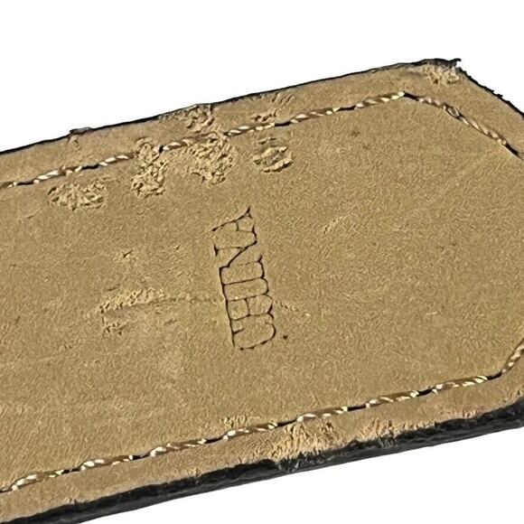 Rolfs Full Grain Leather Embroidered Red Green Navy Brown 1" Wide Belt M 29-33 - Picture 7 of 16